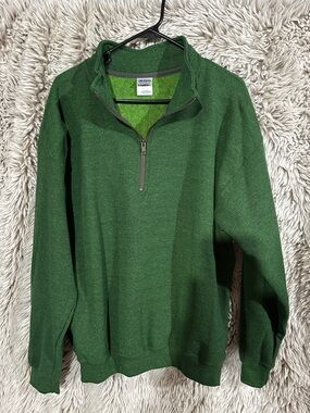 Gildan Men's Forest Green Quarter-Zip Pullover